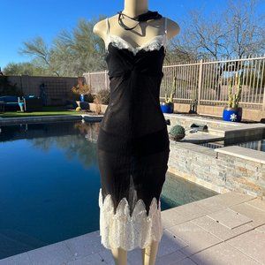 Lace chemise with matching bottoms